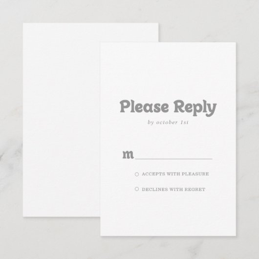 Elegant Formal Minimal RSVP (正面/裏面)