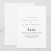 Elegant Formal Minimal Spanish Wedding 招待状 (正面/裏面)