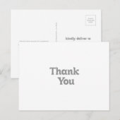 Elegant Formal Minimal Thank You ポストカード (正面/裏面)