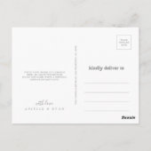 Elegant Formal Minimal Thank You ポストカード (裏面)