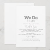 Elegant Formal Minimal We Do Again Vow Renewal 招待状 (正面/裏面)