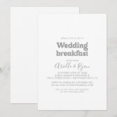 Elegant Formal Minimal Wedding Breakfast 招待状 (正面/裏面)