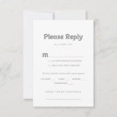 Elegant Formal Minimal Wedding Menu Choice RSVP (正面)