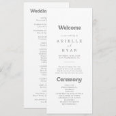 Elegant Formal Minimal Wedding Program プログラム (正面/裏面)