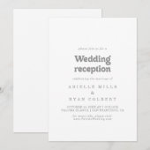 Elegant Formal Minimal Wedding Reception 招待状 (正面/裏面)