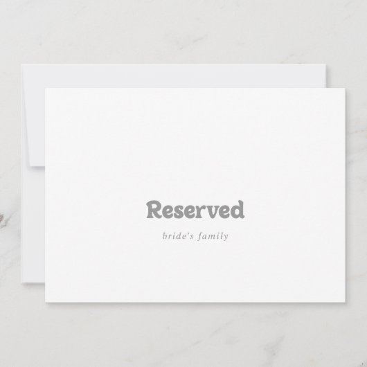 Elegant Formal Minimal Wedding Reserved Sign (正面)