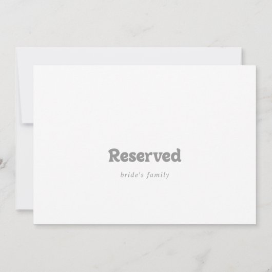Elegant Formal Minimal Wedding Reserved Sign (裏面)