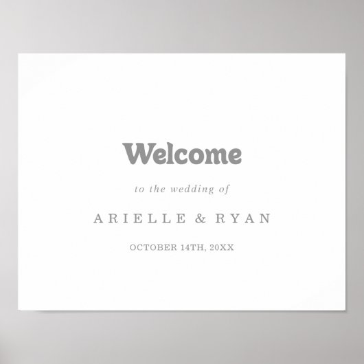 Elegant Formal Minimal Wedding Welcome Sign ポスター (正面)