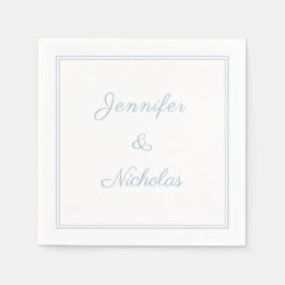 Elegant Formal Powder Blue Script Wedding スタンダードカクテルナプキン