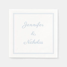Elegant Formal Powder Blue Script Wedding スタンダードカクテルナプキン