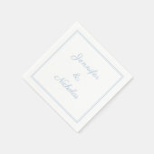 Elegant Formal Powder Blue Script Wedding スタンダードカクテルナプキン (角)
