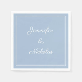 Elegant Formal Powder Blue Script Wedding スタンダードカクテルナプキン