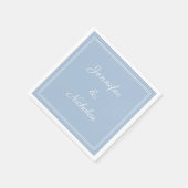 Elegant Formal Powder Blue Script Wedding スタンダードカクテルナプキン (角)