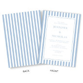 Elegant Formal Powder Blue Stripes Wedding 招待状