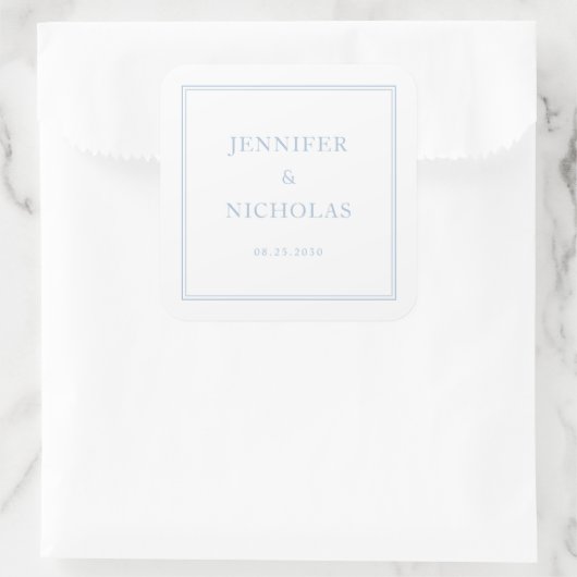 Elegant Formal Powder Blue Wedding スクエアシール (バッグ)