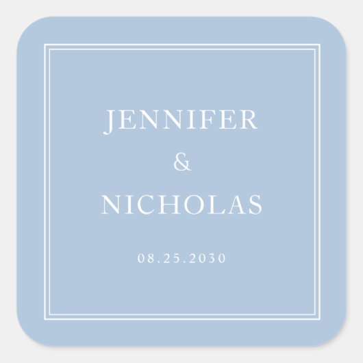 Elegant Formal Powder Blue Wedding スクエアシール (正面)