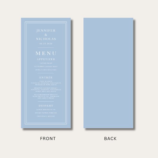 Elegant Formal Powder Blue Wedding メニュー