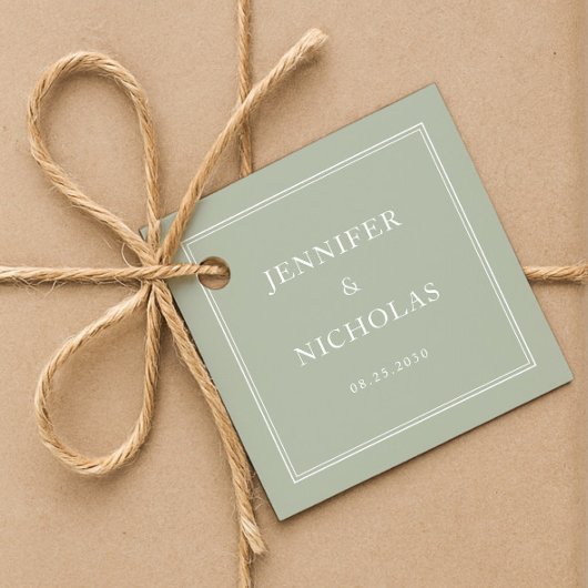Elegant Formal Sage Green Wedding フェイバータグ