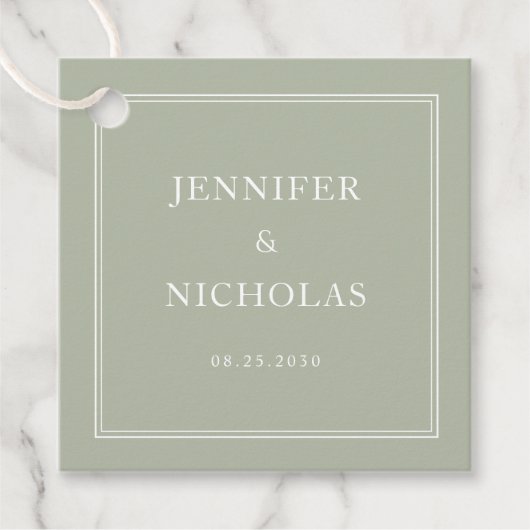 Elegant Formal Sage Green Wedding フェイバータグ (正面)