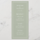 Elegant Formal Sage Green Wedding メニュー (正面)