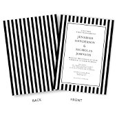 Elegant Formal Stripes Black And White Wedding 招待状