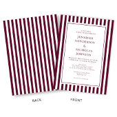 Elegant Formal Stripes Burgundy Wedding 招待状