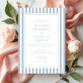 Elegant Formal Stripes Powder Blue Wedding 招待状