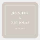 Elegant Formal Taupe Wedding スクエアシール (正面)