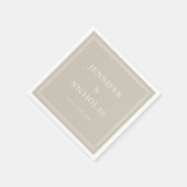 Elegant Formal Taupe Wedding スタンダードカクテルナプキン (角)