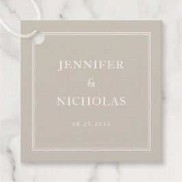 Elegant Formal Taupe Wedding フェイバータグ