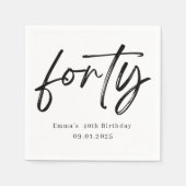 Elegant Forty Birthday Party Napkins スタンダードカクテルナプキン (正面)