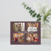 Elegant Four Photo Christmas Card シーズンポストカード (スタンド正面)