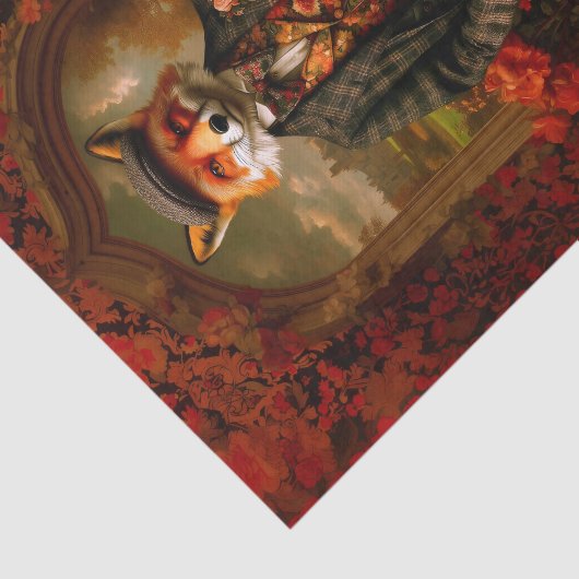 Elegant Fox Gentleman Portrait EW5 Decoupage 薄葉紙 (詳細)