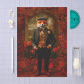 Elegant Fox Gentleman Portrait EW5 Decoupage 薄葉紙 (クラフト)
