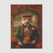 Elegant Fox Gentleman Portrait EW5Z Decoupage 薄葉紙 (正面)