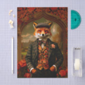 Elegant Fox Gentleman Portrait EW5Z Decoupage 薄葉紙 (クラフト)