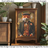Elegant Fox Gentleman Portrait EW5ZZ Decoupage 薄葉紙