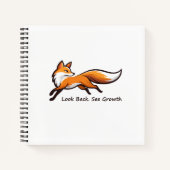 Elegant Fox "Look Back. See Growth." Motivational  ノートブック (正面)