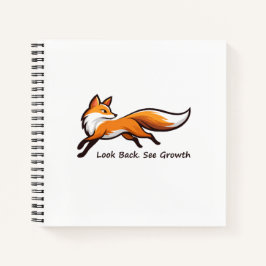 Elegant Fox "Look Back. See Growth." Motivational  ノートブック