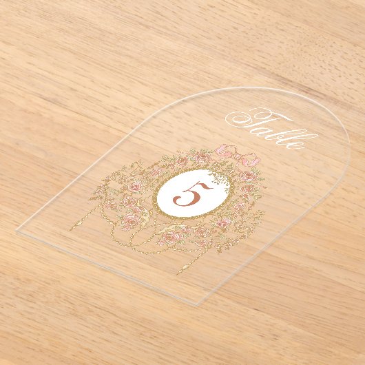 Elegant Frame Acrylic Table Number アクリル招待状 (レイダウン)
