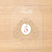 Elegant Frame Acrylic Table Number アクリル招待状 (正面)