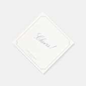 Elegant Frame Blue Wedding Napkins スタンダードカクテルナプキン (角)