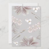 Elegant Frame Girl Baptism Flowery Watercolor 招待状 (裏面)