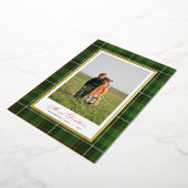 Elegant Frame Green Plaid Christmas Foil Card 箔招待状 (回転した状態)