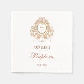 Elegant Frame Holy Cross Baptism スタンダードカクテルナプキン (正面)