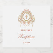 Elegant Frame Holy Cross Baptism スパークリングワインラベル (シングルラベル)