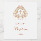 Elegant Frame Holy Cross Baptism ワインラベル (シングルラベル)