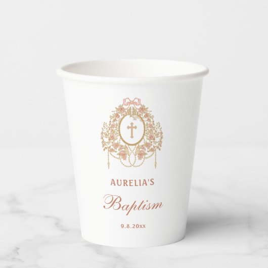 Elegant Frame Holy Cross Baptism 紙コップ (正面)