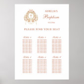 Elegant Frame Holy Cross Baptism Seating Chart ポスター (正面)