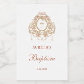 Elegant Frame Holy Cross Baptism Small ワインラベル (シングルラベル)
